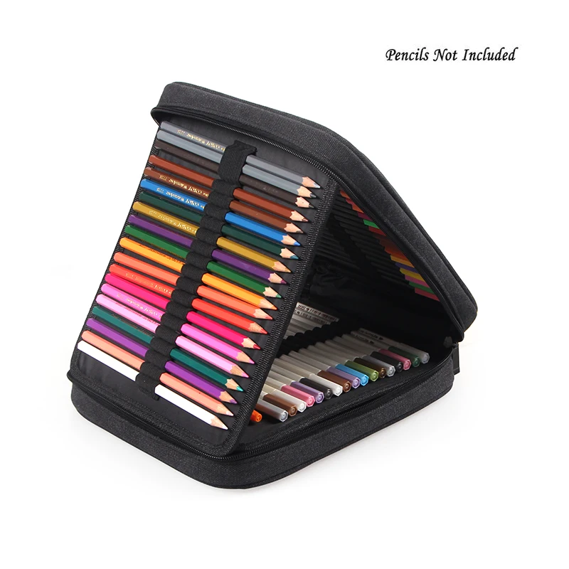 

120 Holder Portable Large Capacity School Pencils Case Canva Colored Pencil Bag Case For Painting Student Papelaria Art Supplies