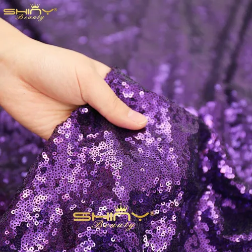 Shinybeauty 1Yard-92x125cm фуксия блесток ткань Блестки ткань лист для одежды/платья/праздничные подушки Decor-x9417 - Цвет: Purple Color