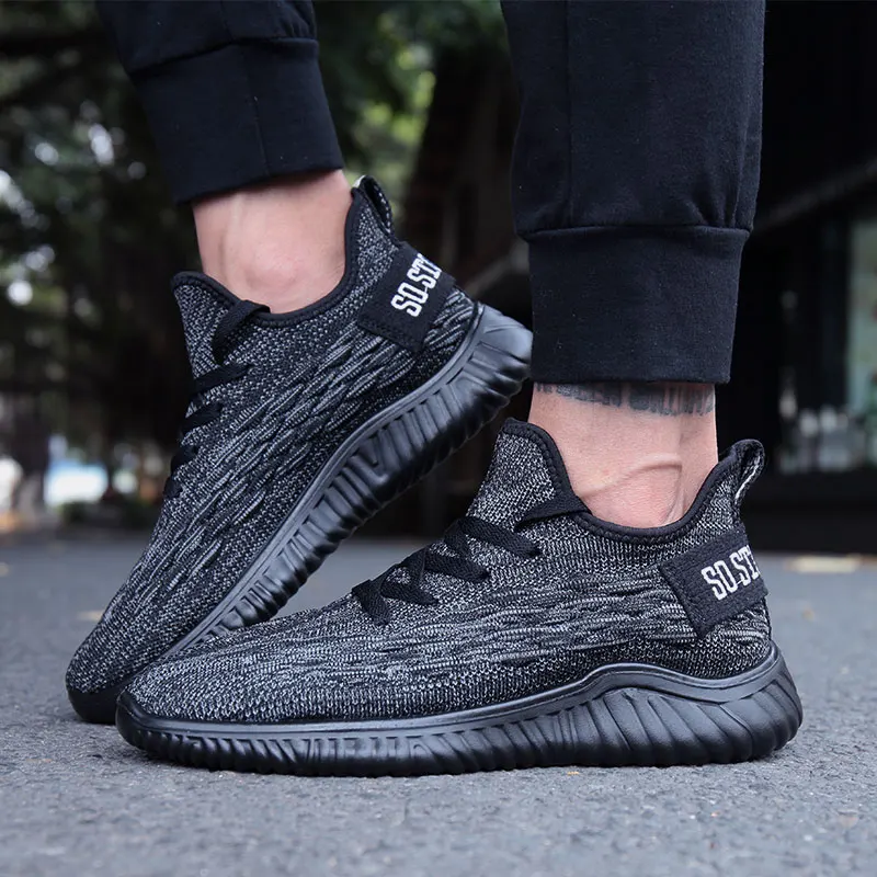 

High Quality Leisure Shoes 2019 Casual Shoe Men Lace-up Sneakers with Air Shock Cushion Breathable Mesh Non-slip Mens Shoes