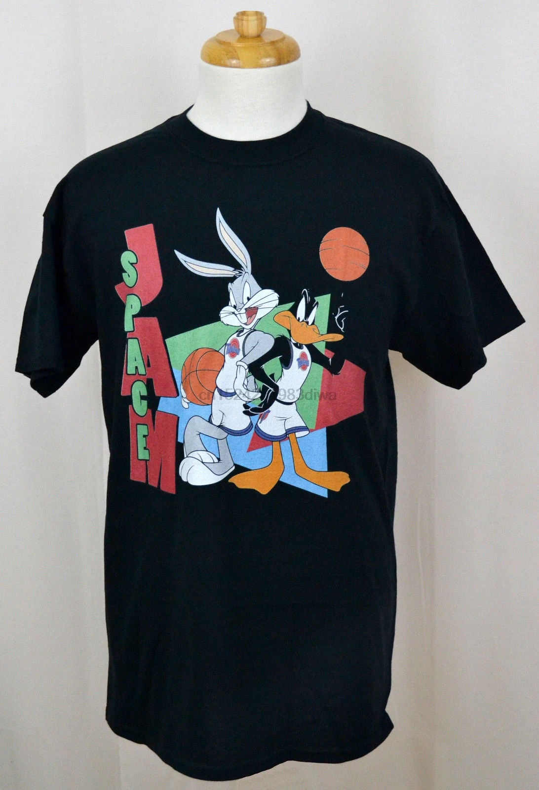 Футболка с космическим джемом Looney Tunes Bugs Bunny Daffy Duck Graphic Tee Black NWT|Футболки| |