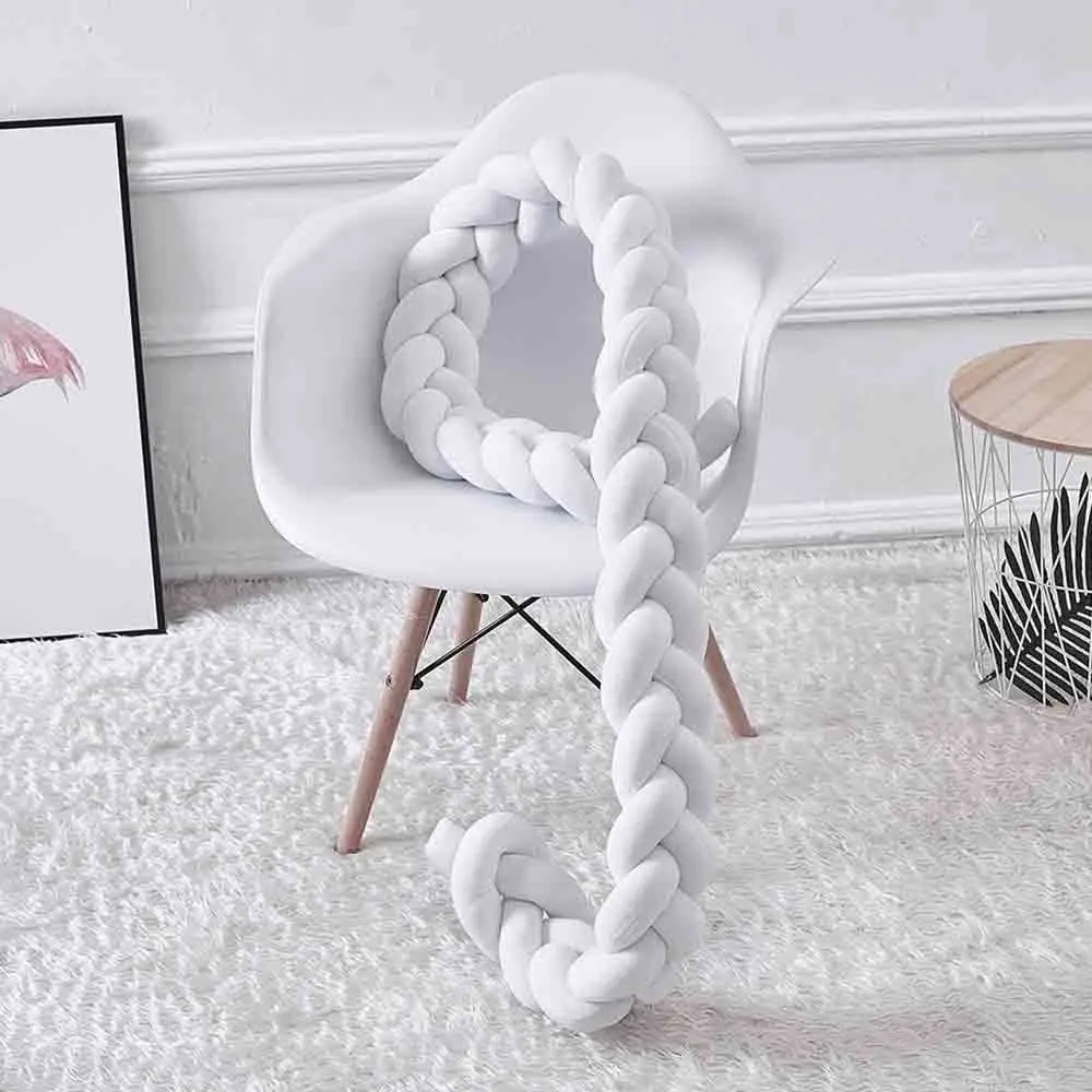 

1M2M3M Pure Weaving Plush Knot Soft Baby Bed Bumper Crib SidesBaby activity supplies / baby fence