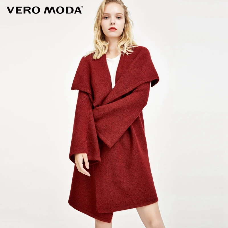 Vero Moda кардиган без пуговиц широкий воротник Мандарин рукава вязаное пальто | 317325502