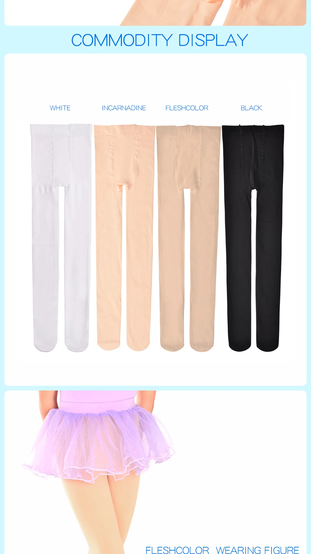 Branca das Crianças Cor da Carne Primavera Meia-calça Ballet Dança Collants Meninas Crianças Veludo Cor Sólida 2020 5 Collants e meias