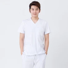 Летний Эластичный хлопковый мужской хирургический костюм, униформа для кормления, медицинская унисекс, Спецодежда для врача медсестры