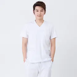 Летний Эластичный хлопковый мужской хирургический костюм, униформа для кормления, медицинская унисекс, Спецодежда для врача медсестры