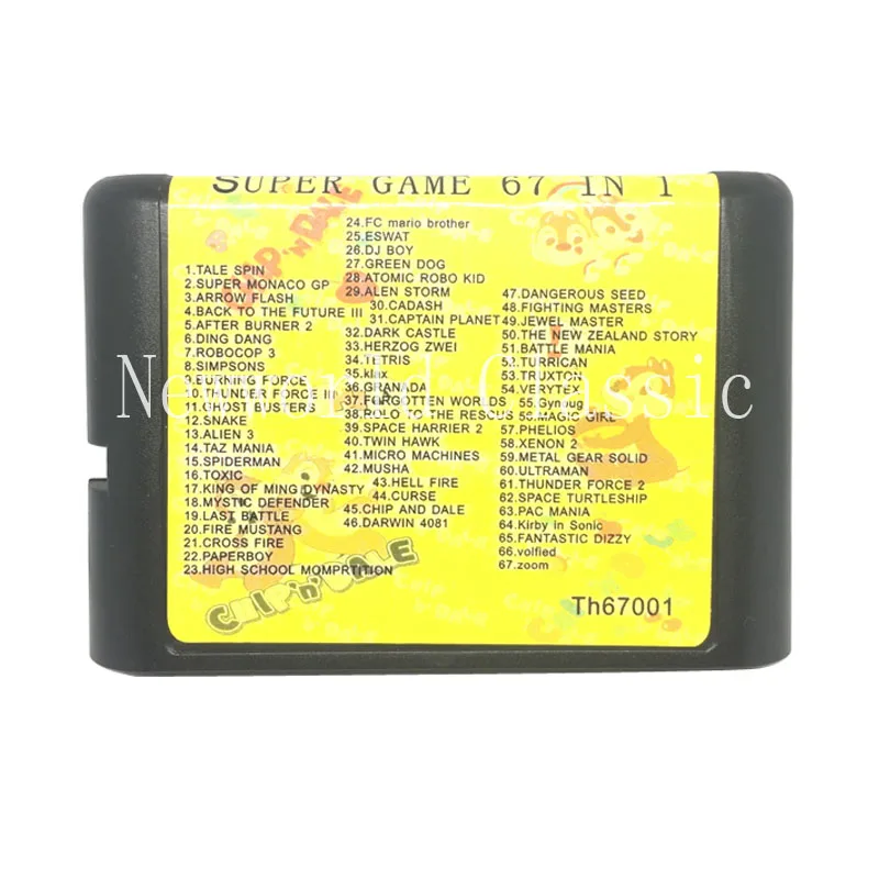 MD 67 в 1 игровой Картридж для 16 битной игры с PAC Mania SEGA GENESIS MegaDrive|Картриджи| |