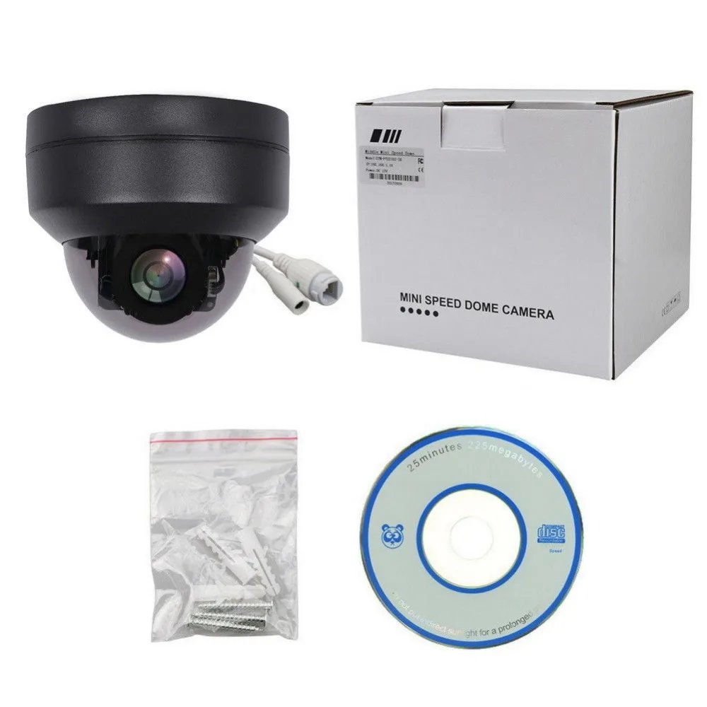 2MP 4MP IP PTZ Mini Dome Camera Waterproof High Resolution Black ONVIF P2P Home Street Security Wired IP Surveillance IR Camera