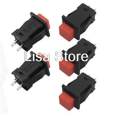 AC 125V/3A 1A/250V красная квадратная крышка 2 Pin SPST самоблокирующийся кнопочный