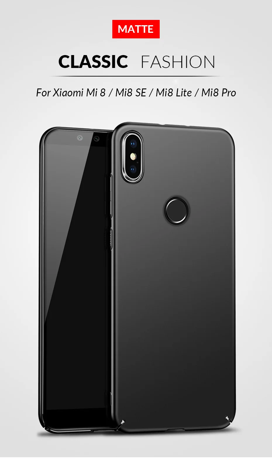 Ультратонкий чехол для телефона Xiaomi Mi8 Mi 8 Lite, полный Чехол, ударопрочный чехол для Xiaomi Mi 8 Mi8 SE Pro, Жесткий ПК, тонкий матовый чехол