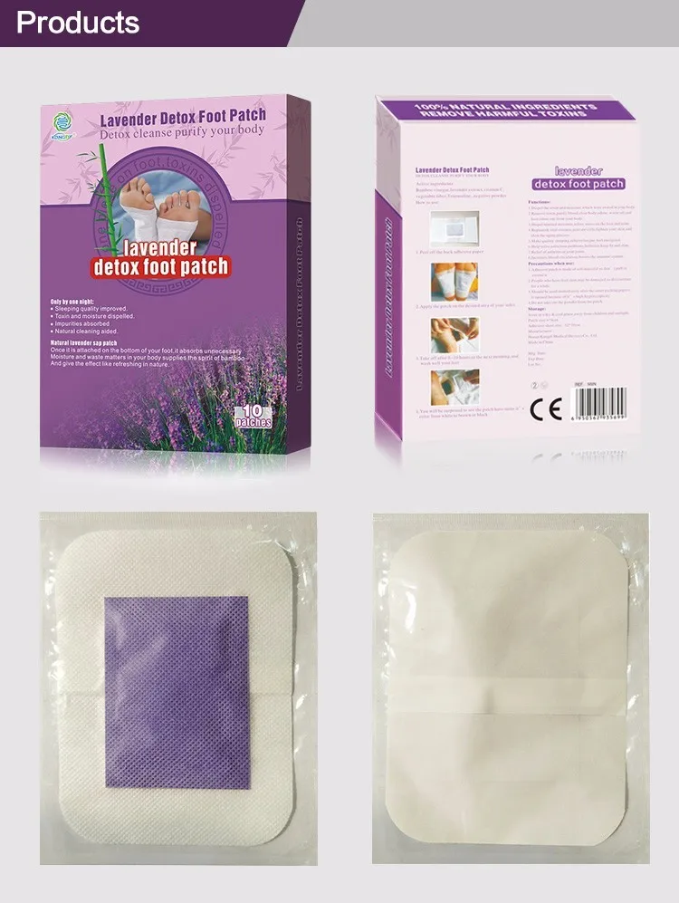 KONGDY клей Detox Pad 10 шт./кор. бледно-лиловый бамбуковый уксус штукатурка снимает усталость и выведению токсинов для похудения Патчи для ухода