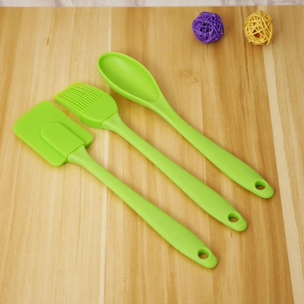 3PCS Silicone Spatula Spoon Brush Set Cooking Utensil Tool Kit Heat Resistant 3PCS Silicone Spatula Spoon Brush Set Cooking Utensil Tool Kit Heat Resistant