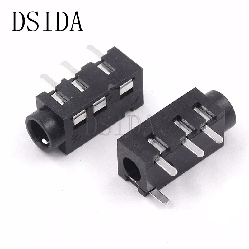

10Pcs 3.5mm Female Audio Connector 4 Pin DIP Headphone Jack Socket PJ-320A PJ320A Audio Interface Audio Jack Black