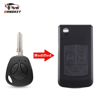 

Dandkey Modified Auto Flip Folding Car Blank Remote Key Shell For Lada Priora Kalina Vesta Granta Uncut Key Fob 3 Buttons Case