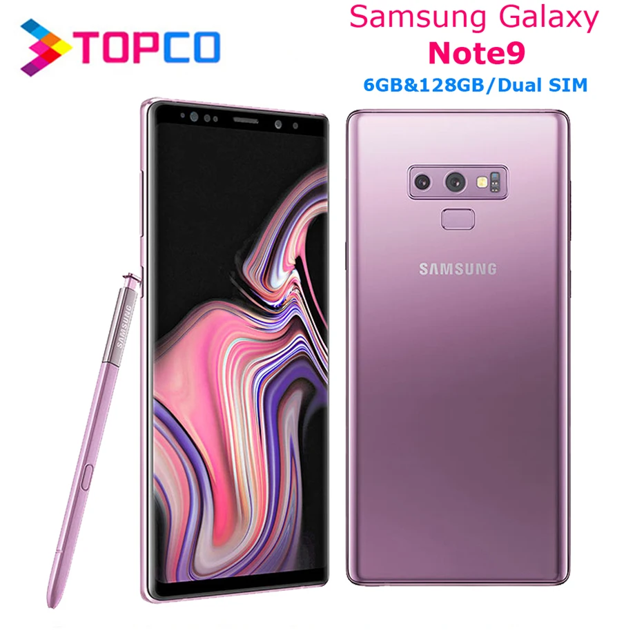 Samsung Galaxy Note9 N9600, 128 ГБ, две sim-карты, разблокированный LTE Android мобильный телефон, четыре ядра, 6,4 дюймов, двойной 12 МП ram, 6 ГБ, 128 ГБ rom