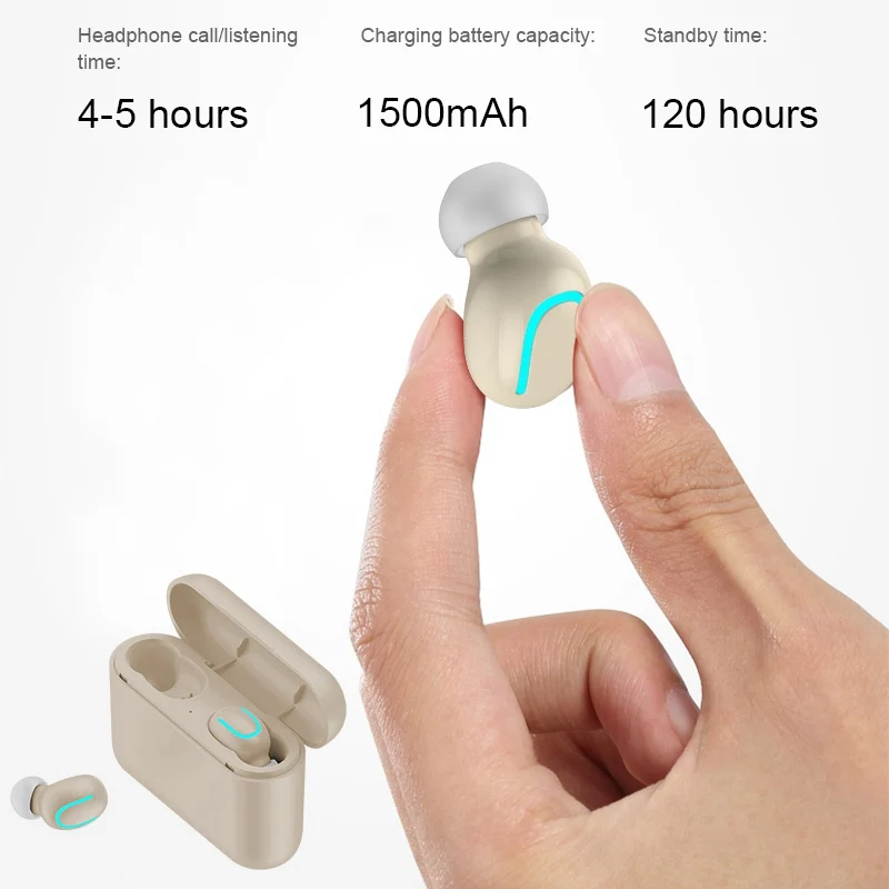 Vtin TWS Ture Earphones Wireless Bluetooth 5.0 Earbuds Waterproof TWS Headset Headphone with 1500mAh Charging Case 3D Stereo     (1)