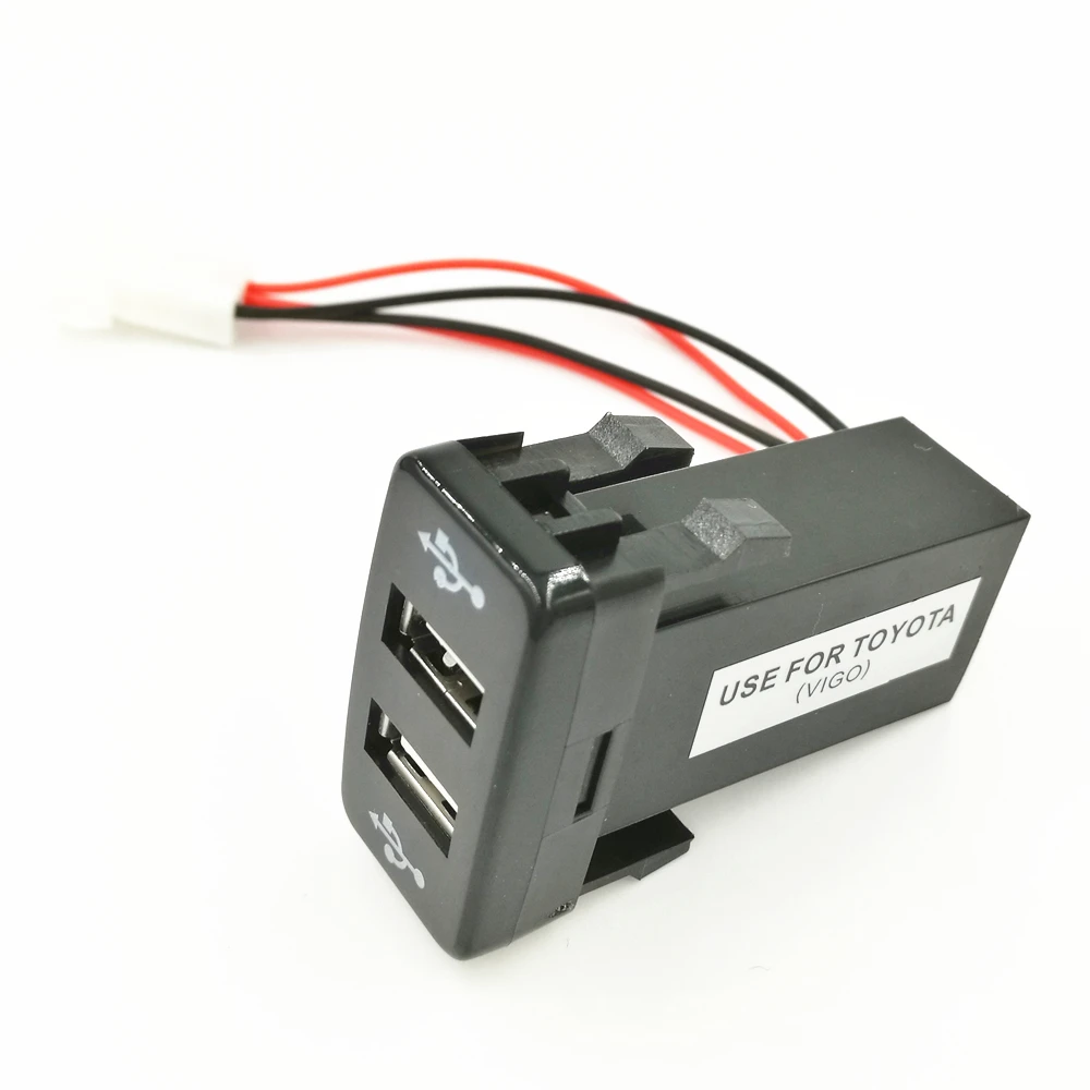 Двойной USB разъем интерфейса для Toyota VIGO Зарядка iPhone MP3 MP4 смартфон PAD планшетный ПК