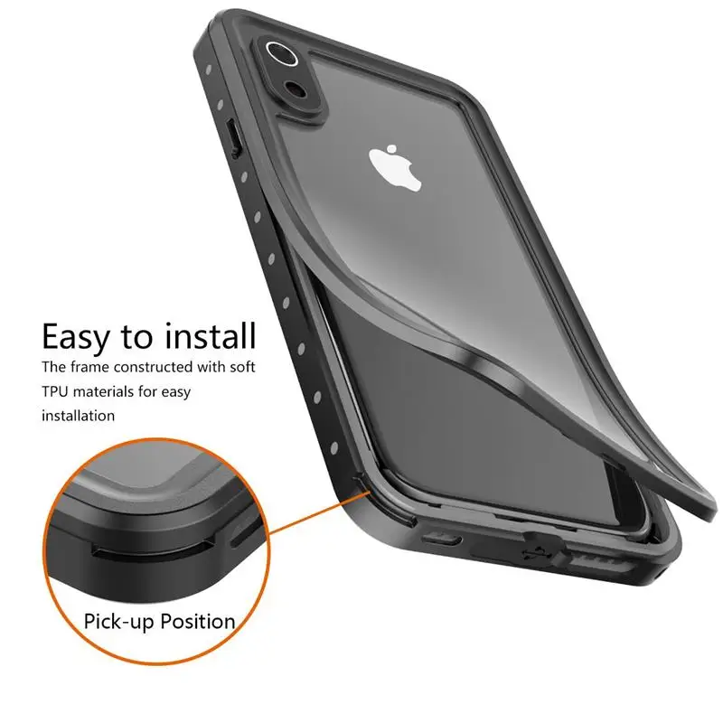 Снегозащищенный чехол для iPhone XS Max водонепроницаемая прозрачная задняя Передняя