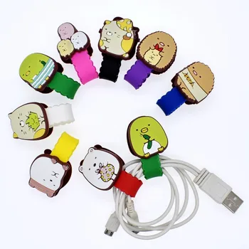 

Wholesale 100pcs Varied Cartoon Wire Management Cable Cord Winder Organizer Fit School Office Home Promotion Gifts
