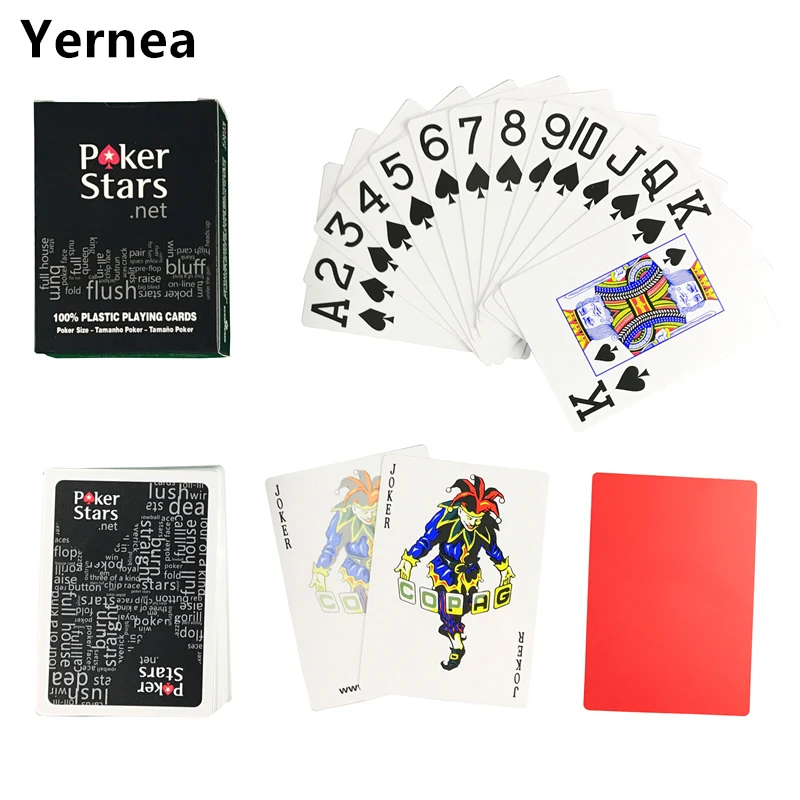 

Yernea HOT Red And Black Color PVC Pokers For Choosen And Plastic Playing Cards Poker Stars 2.48* 3.46inch Baccarat Poker Games