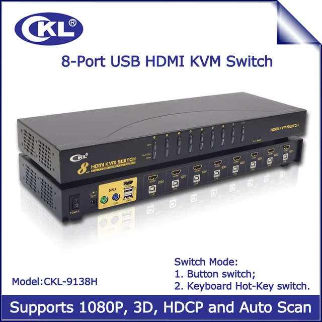 $US $259.50  2017 CKL-9138H 8 Port USB Auto KVM Switch HDMI 8*1 8 in 1 out Switcher for CCTV Suveillence Monitor