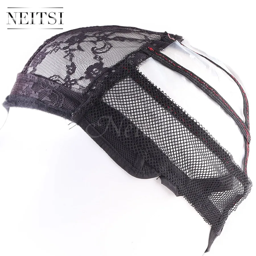 

Neitsi Hot Selling Lace Wig Caps For Making Wigs With Adjustable Strap Bonnet Lace Perruque New Nylon Hairnet black# 1pcs/pack