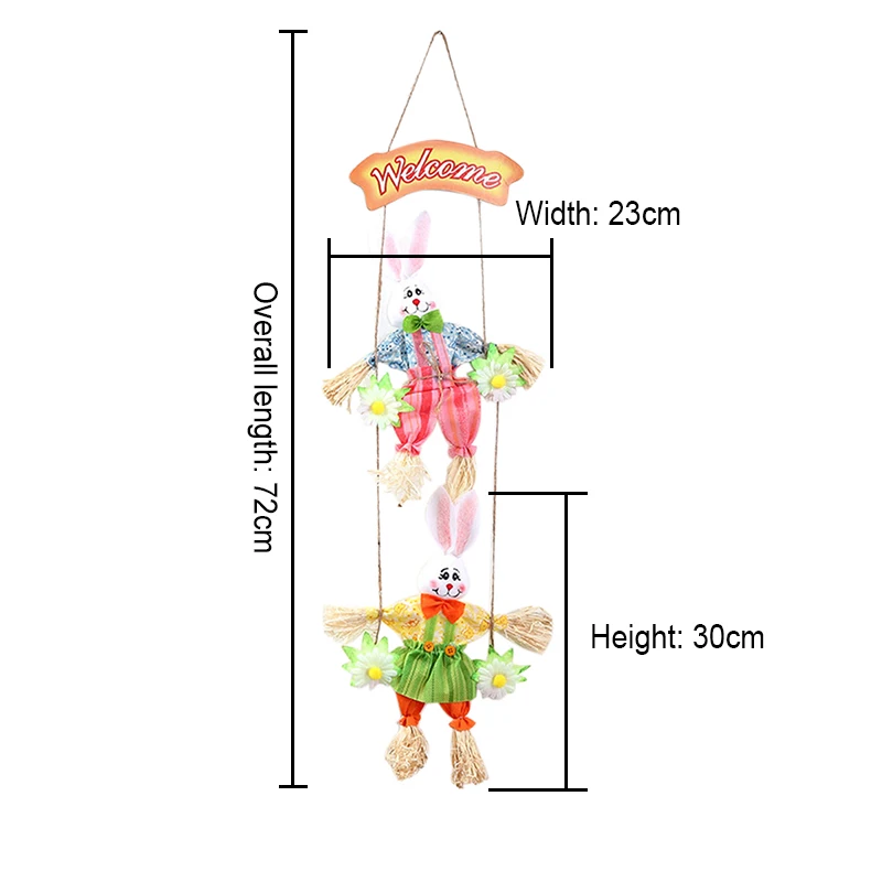 Пасхальный Двойной Кролик, украшение для домашней двери, Прямая