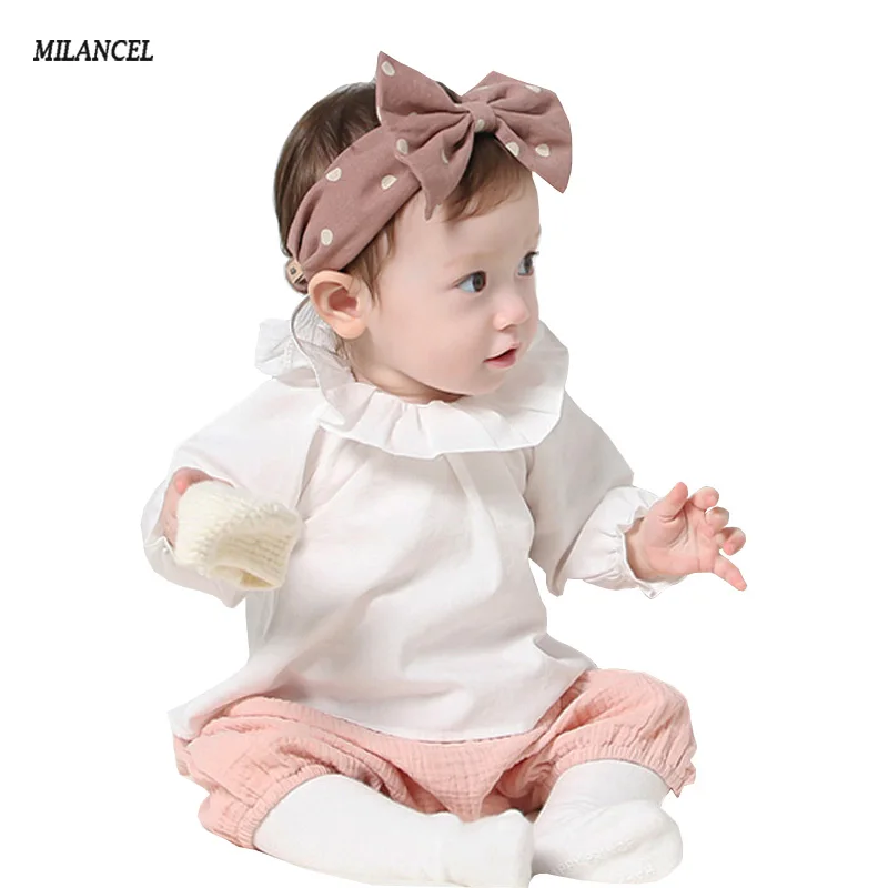 Autumn Baby Girl Shirts Cotton Baby Basic Clothes Ruffle Collar Girls Blouses Kids Clothes For Girls Baby Shirts