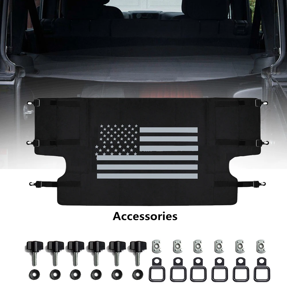 

Marlaa Cargo Rear Trunk Shield Luggage Shade Cover for 07-17 Jeep Wrangler JKU Sports