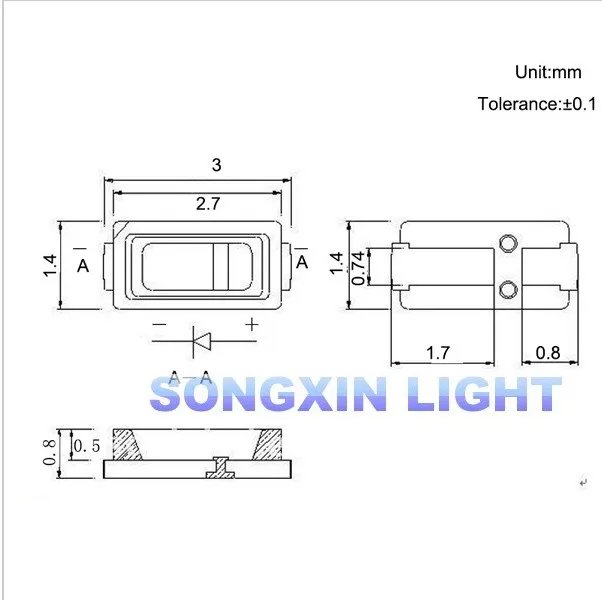 100 шт. 3014 теплый белый SMD СВЕТОДИОДНЫЙ шарик 3,0-3,2 v 30mA 9-10LM 3,0*1,4 мм 2800-3500K