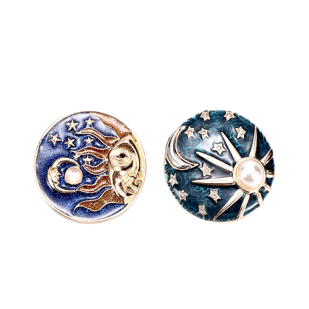 

Fashion Sun Moon Type Brooches Pins Badge Hijab Clothing Collar Pin For Women Jewelry Unisex