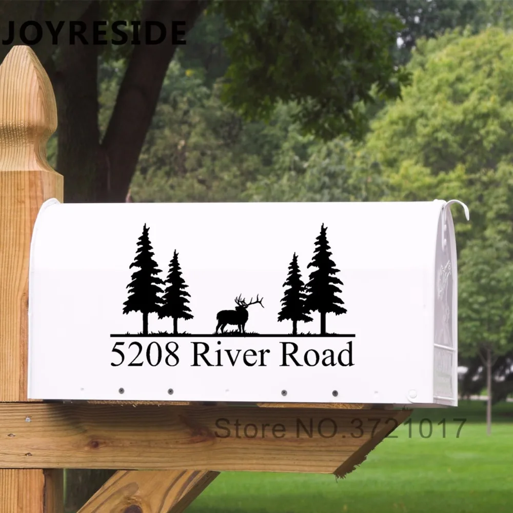Mail Box Decal Home Fron Mailbox Sign Wall Box Decals Tree Deer Pattern Art Design  Vinyl Sticker Mailboxes Number Address M079 - Wall Stickers - AliExpress