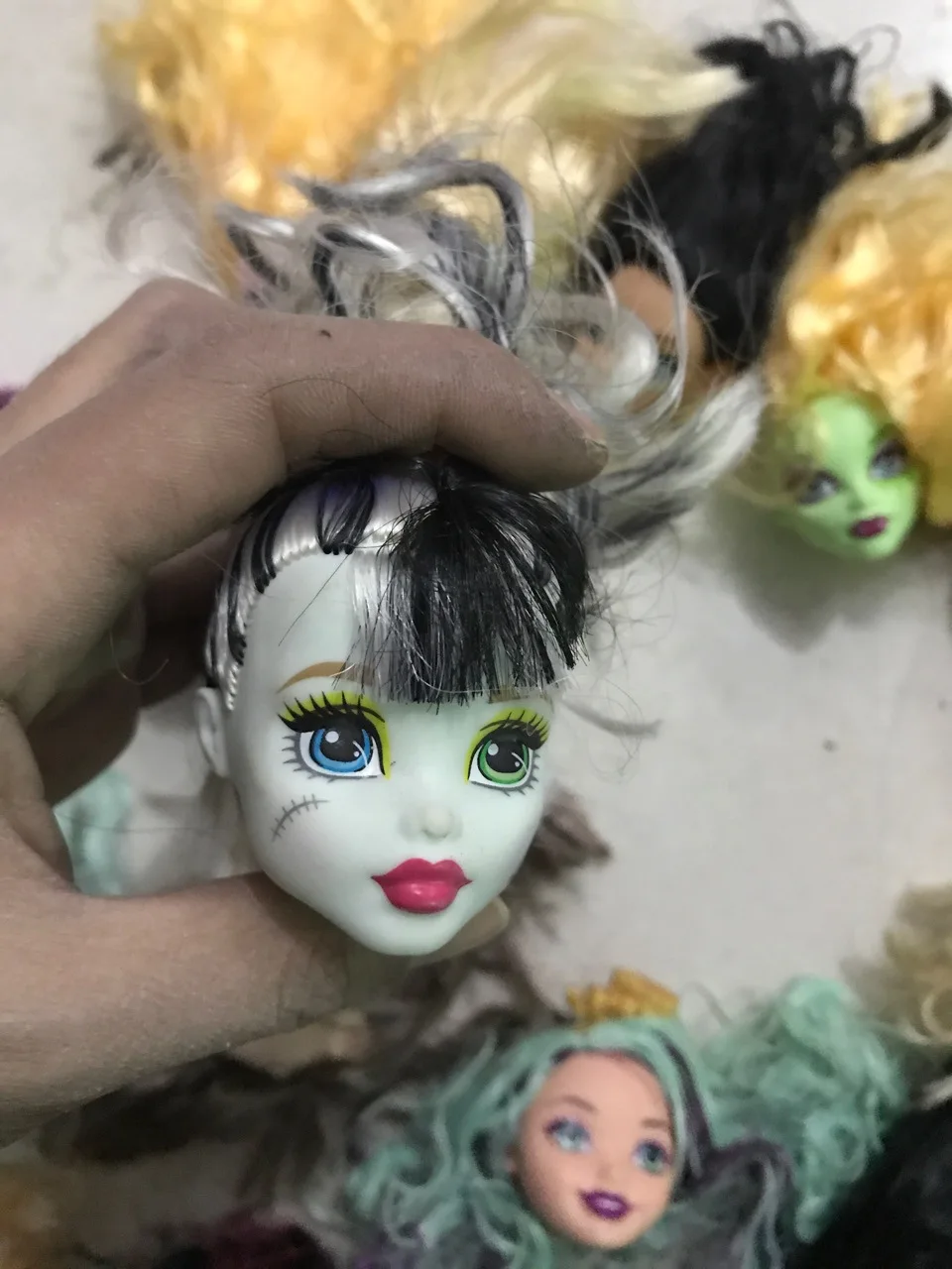 1 кукла-монстр голова с волосами из ПВХ дьявол, обнаженные куклы, игрушки для детей, сделай сам, аксессуары для детей, развивающие игрушки, подарок