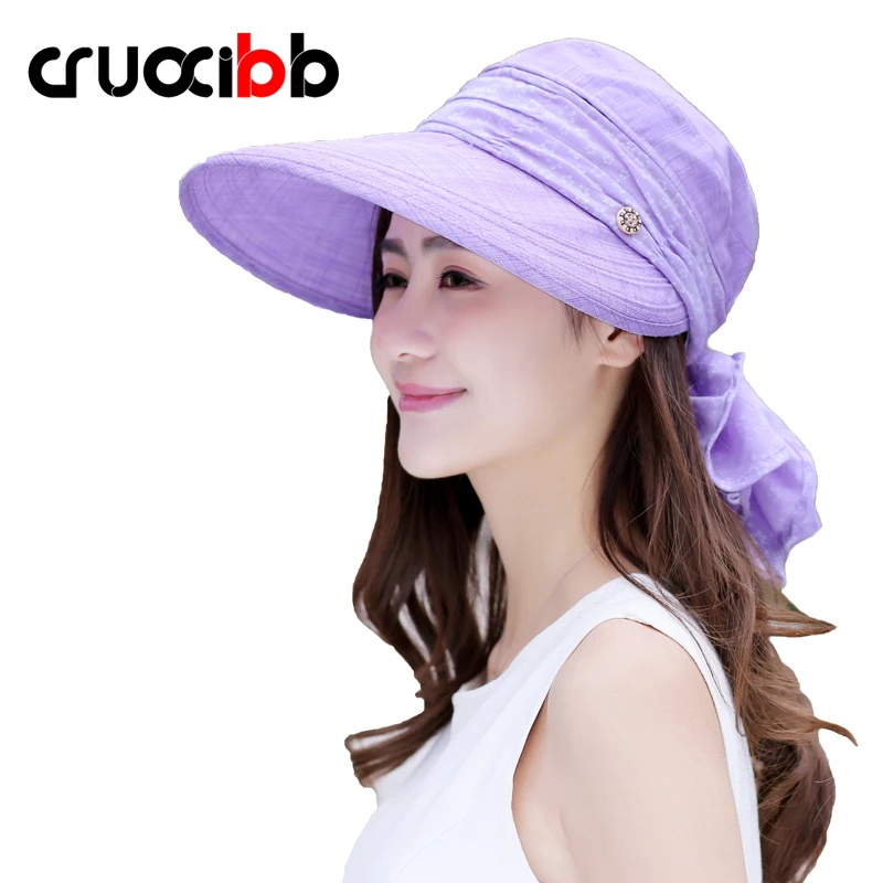 CRUOXIBB New Summer Hat For Women Chapeau Sun Visor Hat Female Block