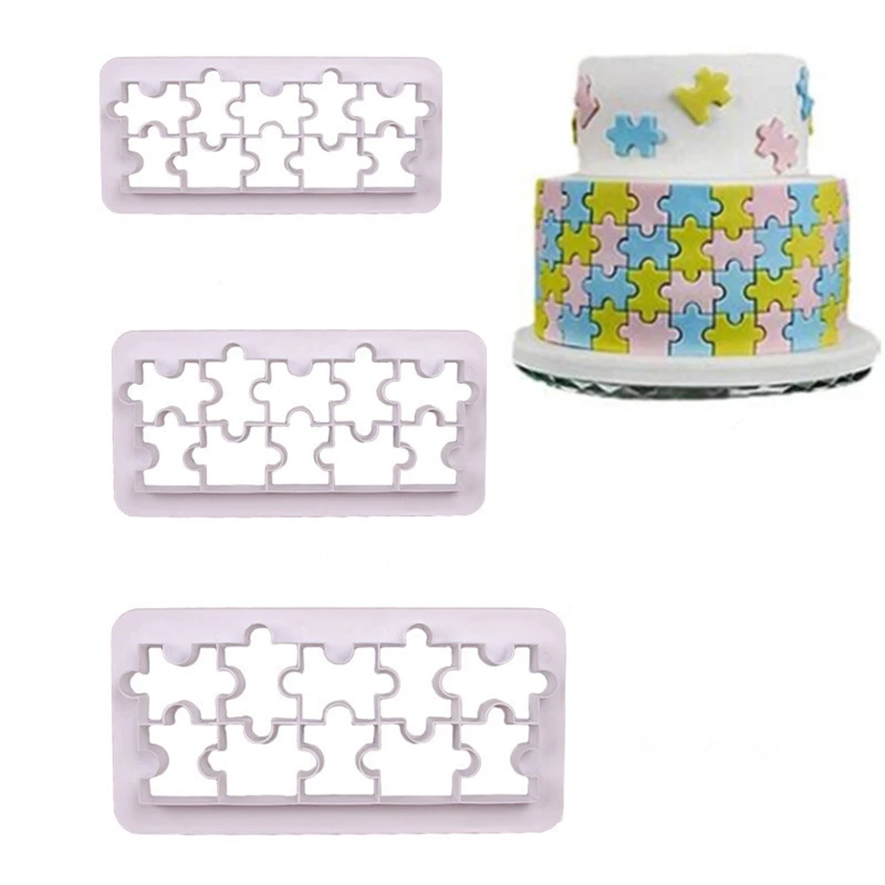 

3pcs Geometric Cutters Fondant Plastic Cookies Moulds Square Honeycomb Shape DIY Cake Mold Fondant Mold Cake Decorating