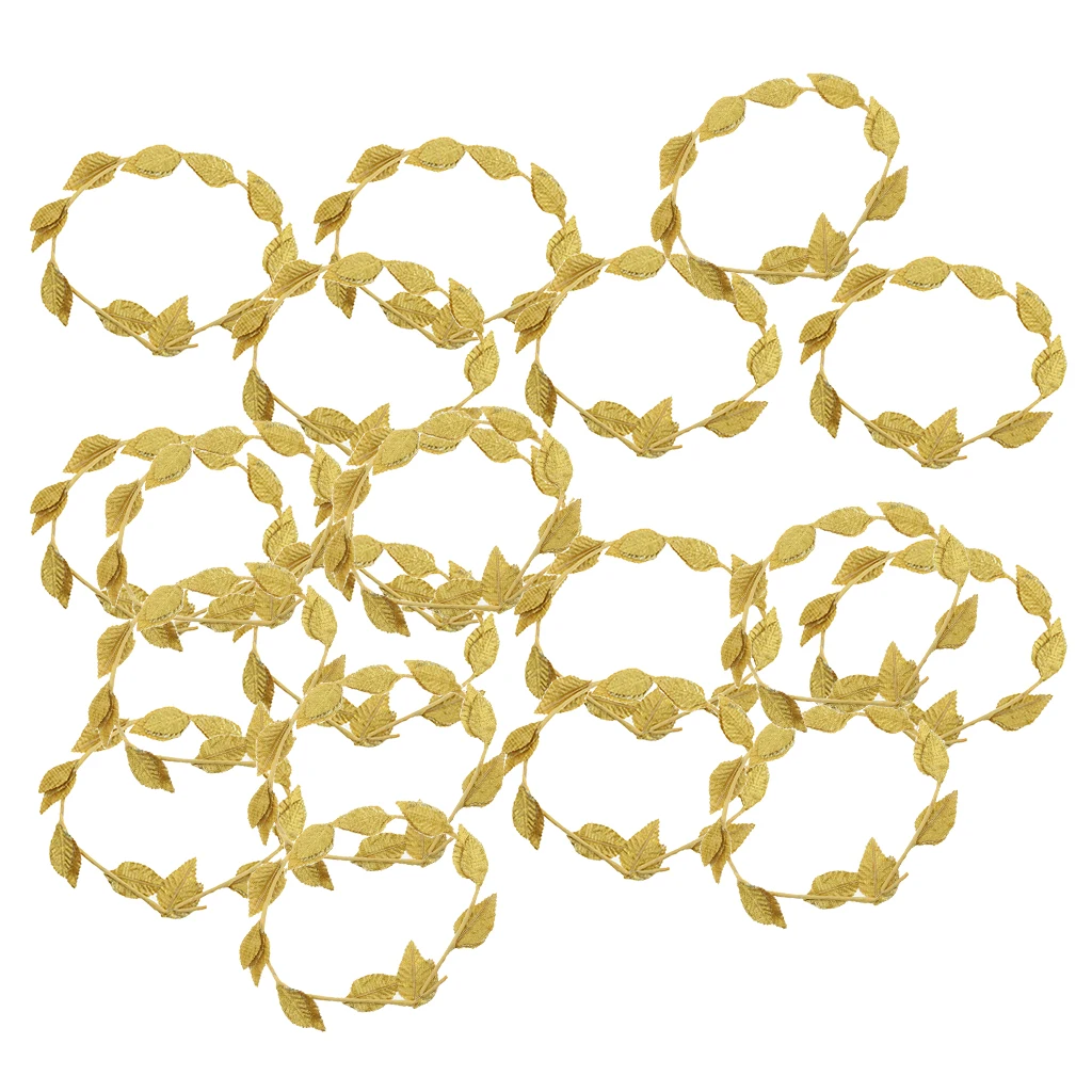 Pack of 20pcs Gold Wreath Headband Leaves Hair Band Roman Costume Props Summer Wedding Party Favors