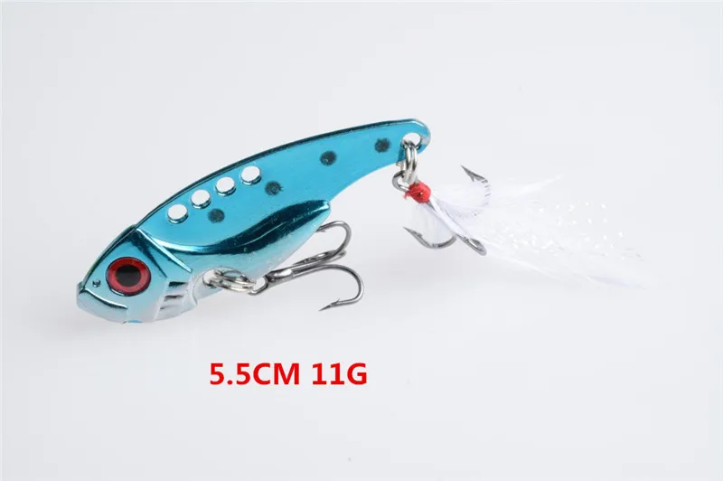 Super Deal Minnow VIB Spoon Fishing Lure with 2 Treble Hooks Artificial Hard Baits Lure Fishing Accessories (3)