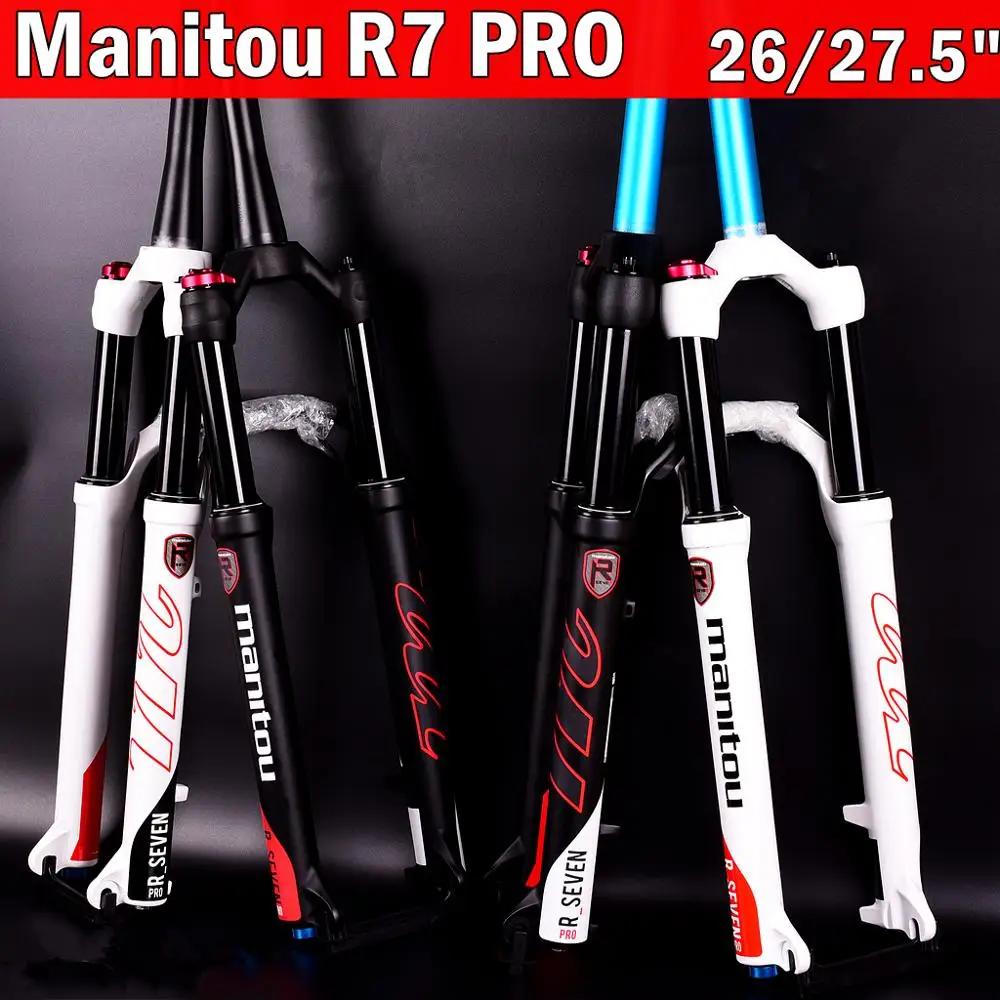 Велосипедная вилка Manitou R7 PRO, 26, 27,5 дюймов, для горного велосипеда MTB, воздушная вилка, матовая черная подвеска, pk Machete COMP, Marvel,, 1560 г