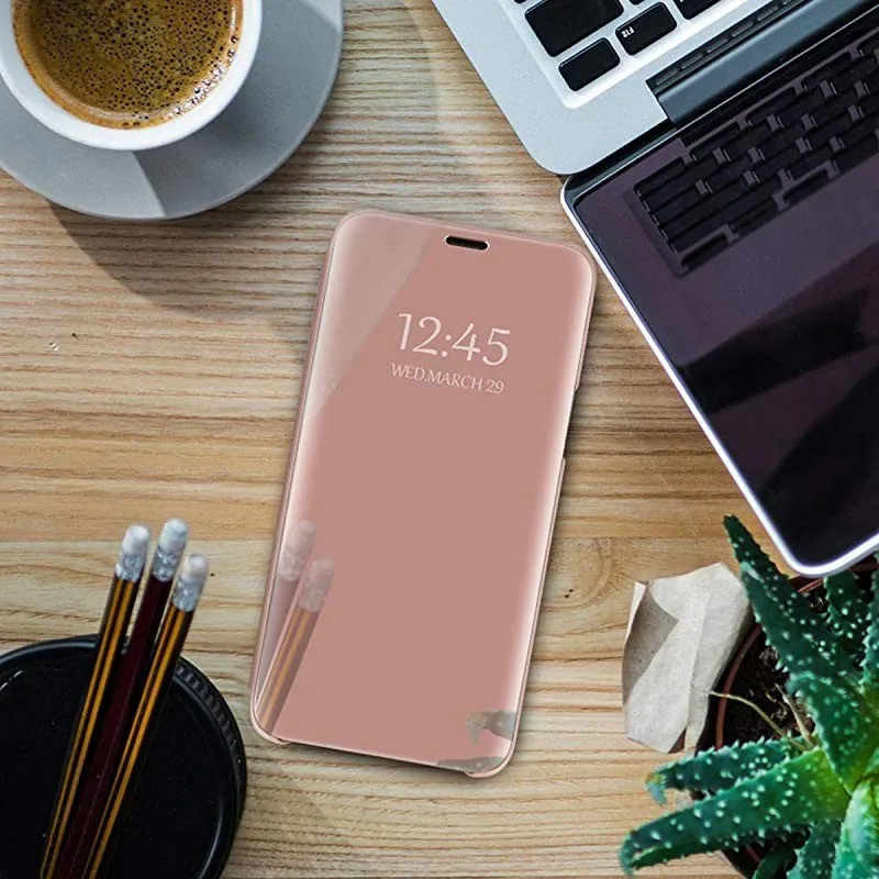 Smart Case For Xiaomi Redmi Note 4 4X 5 6 7 Case Mirror View PU Leather Flip Cover For Xiaomi Mi 9 8 LITE Mix 2 POCO X3 NFC