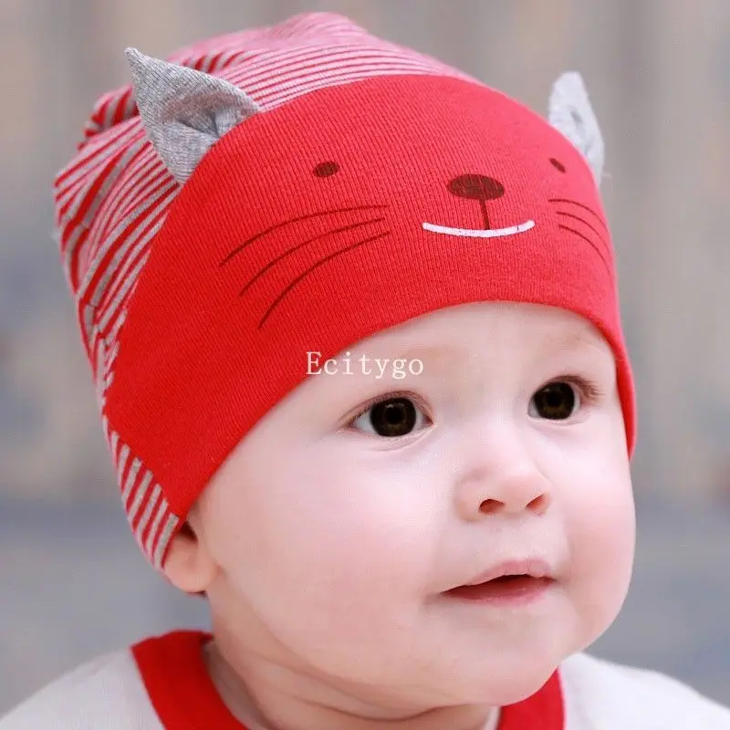 

2015 Fashion New Unisex Newborn Baby Boy Girl Toddler Infant Cotton Beanie Soft Stripe Hat Cute Cap 5 Color