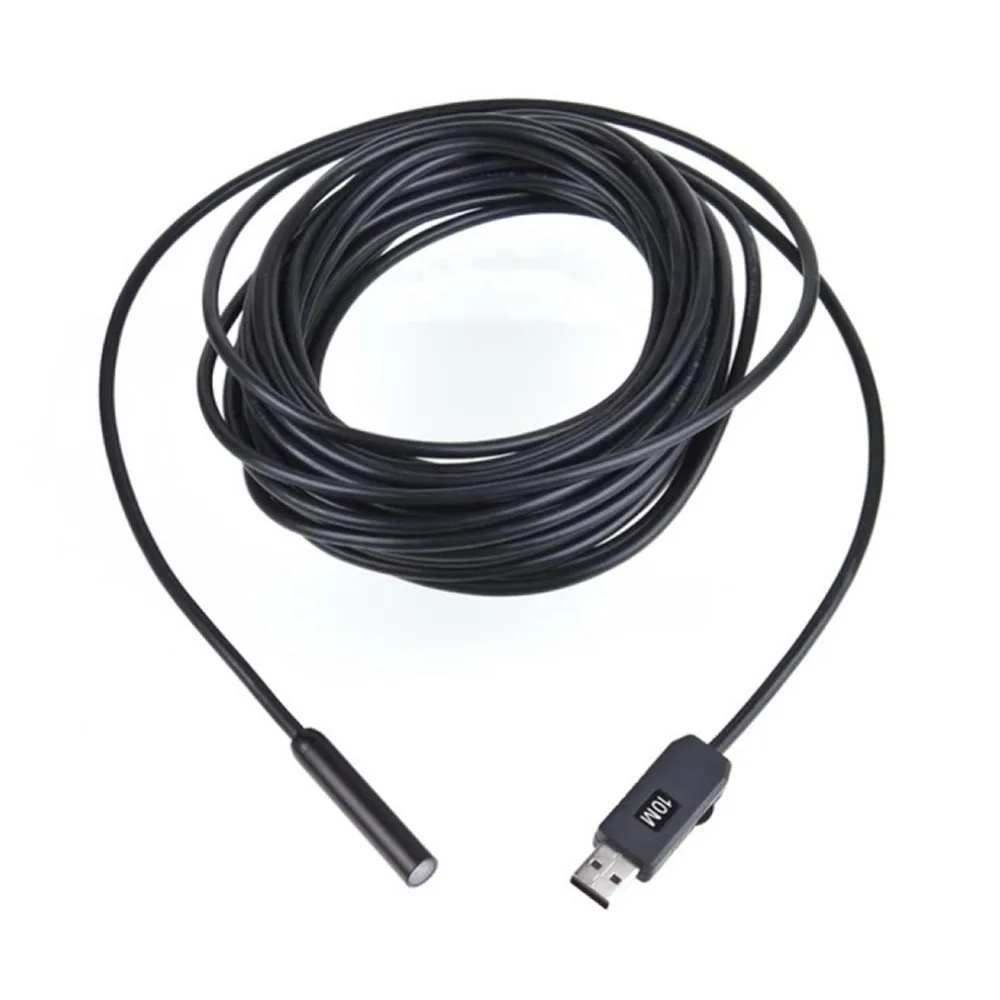 

4 LEDS 10M USB Endoscope Pipe Inspection Camera Borescope IP67 Waterproof Mini PC Tube Snake Side-view Mirror Free Shipping