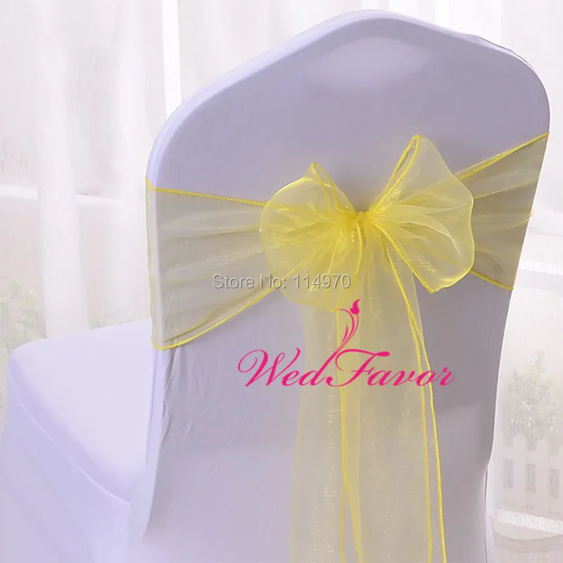 WedFavor 25 шт. органза стул пояса Банкетная лента на стул лук Галстуки Для Свадьба Вечерние отель события украшения