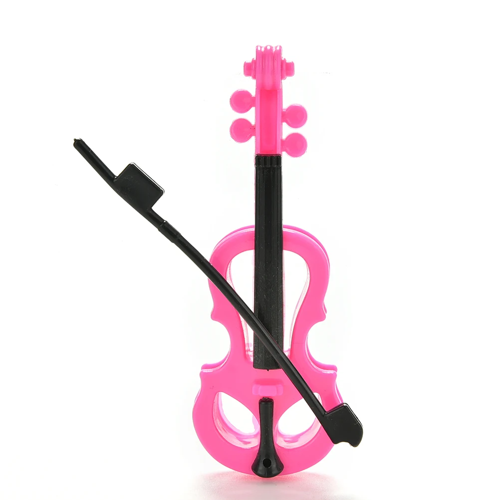 1Pcs Kid's Play House Plastic Musical Instrument Toy Violin For  Dolls  Accessories  for Girls Best Birthday Gifts