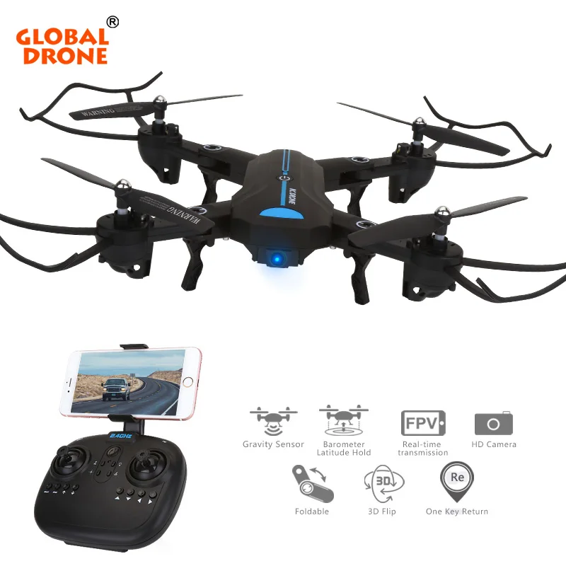 

Global Drone A6W FPV WiFi Folding Quadcopter with 120 FOV Wide Angle Camera HD High Hold RC Helicopter Drones D VS XS809HW