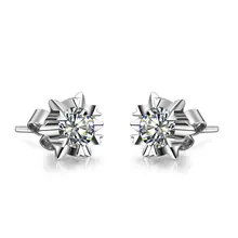 0.3Ct/шт Романтический подарок снег форма гипоаллергенный Алмаз серьги гвоздики для женщин юбилей подарок на день рождения
