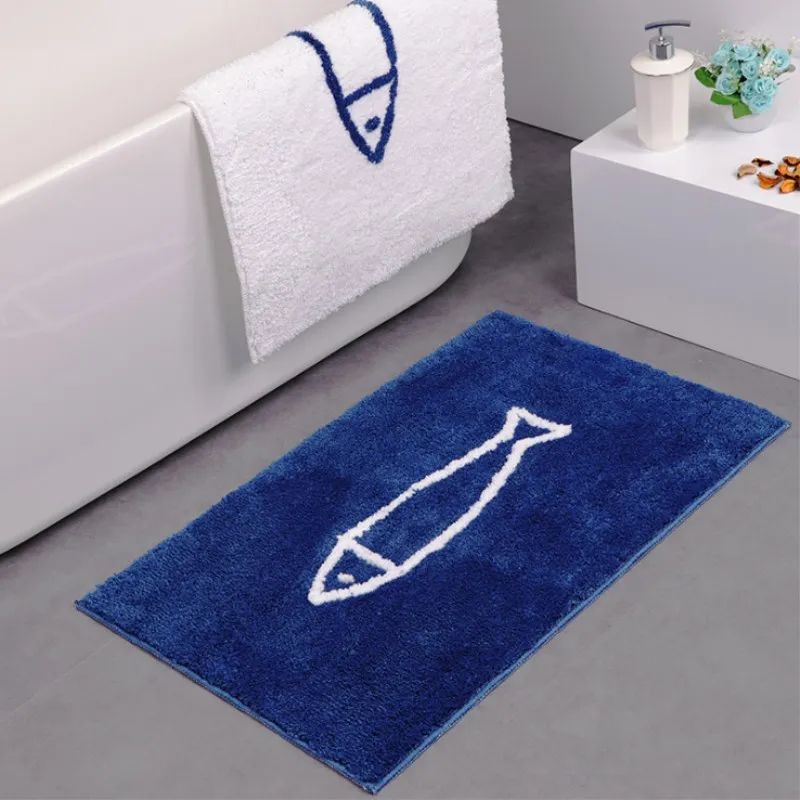 Домашние нескользящие носки-тапочки Ванная комната коврик ковер мультфильм Рыбка в комнату из микрофибры Кухня абсорбент двери коврик