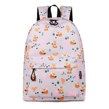 Новинка, водонепроницаемый рюкзак для женщин, милый рюкзак с принтом лисы, школьные сумки с рисунками из мультфильмов, большой размер, сумка для ноутбука MN1401