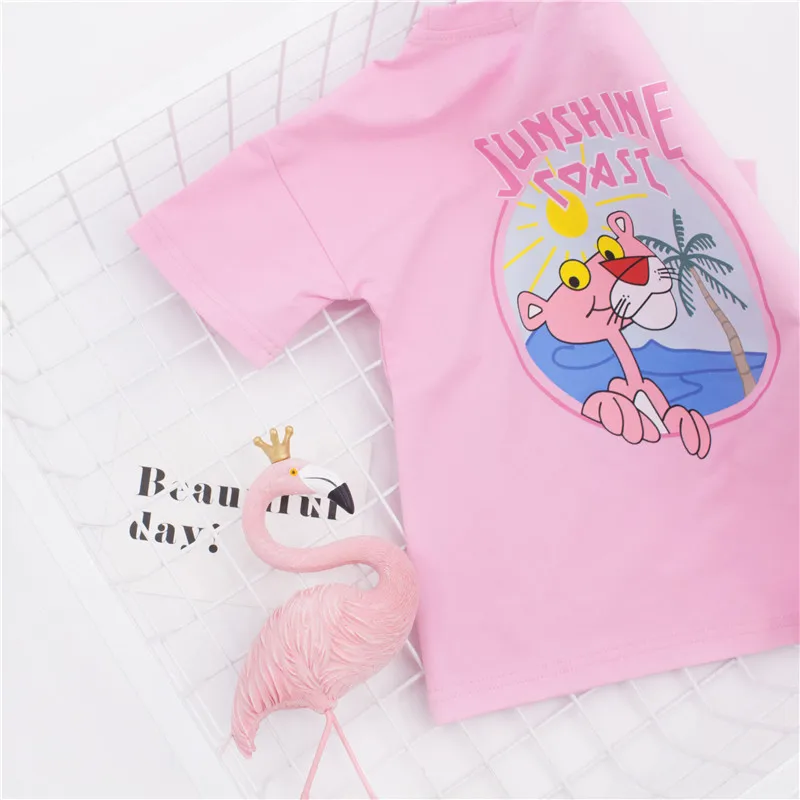 ZTKIDS Baby Girls Loose Style Pink T shirt Toddler Girl Cartoon Clothes