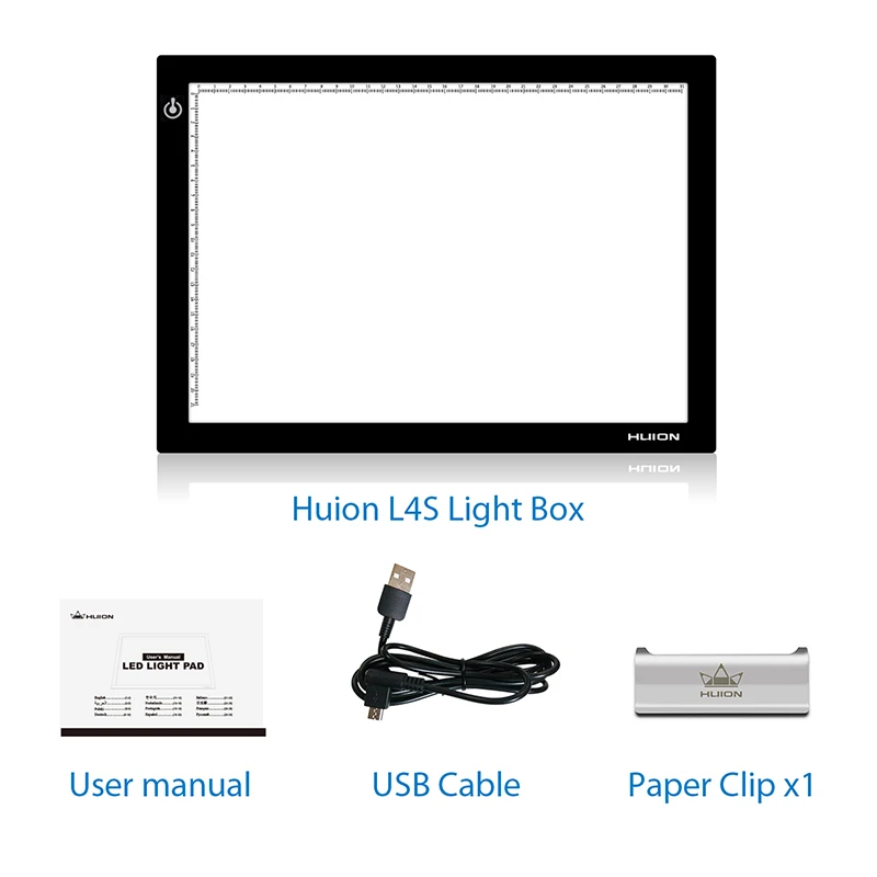 HUION L4S LED 라이트 패드 드로잉 보드, 17.7 인치 초박형 조절 가능한 시력 보호 트레이싱 라이트 박스, 아티스트 스케치용