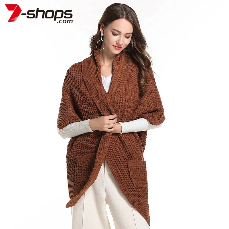 Ccibuy Women Winter Knitted Cardigan women Half Sleeve Batwing Sleeve