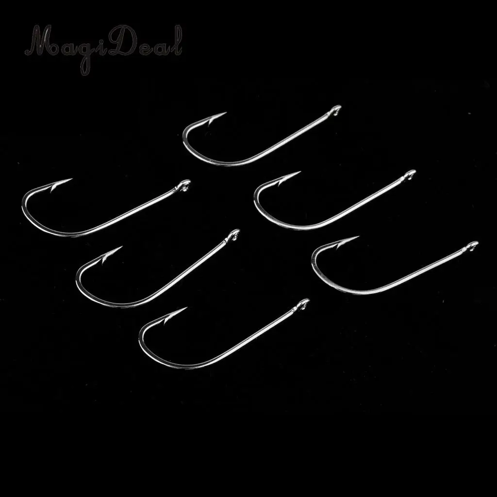 50pcs High Carbon Steel Fishing Hooks Fishhook High Strength Barbed Hooks for Sea Fishing Size 3/0